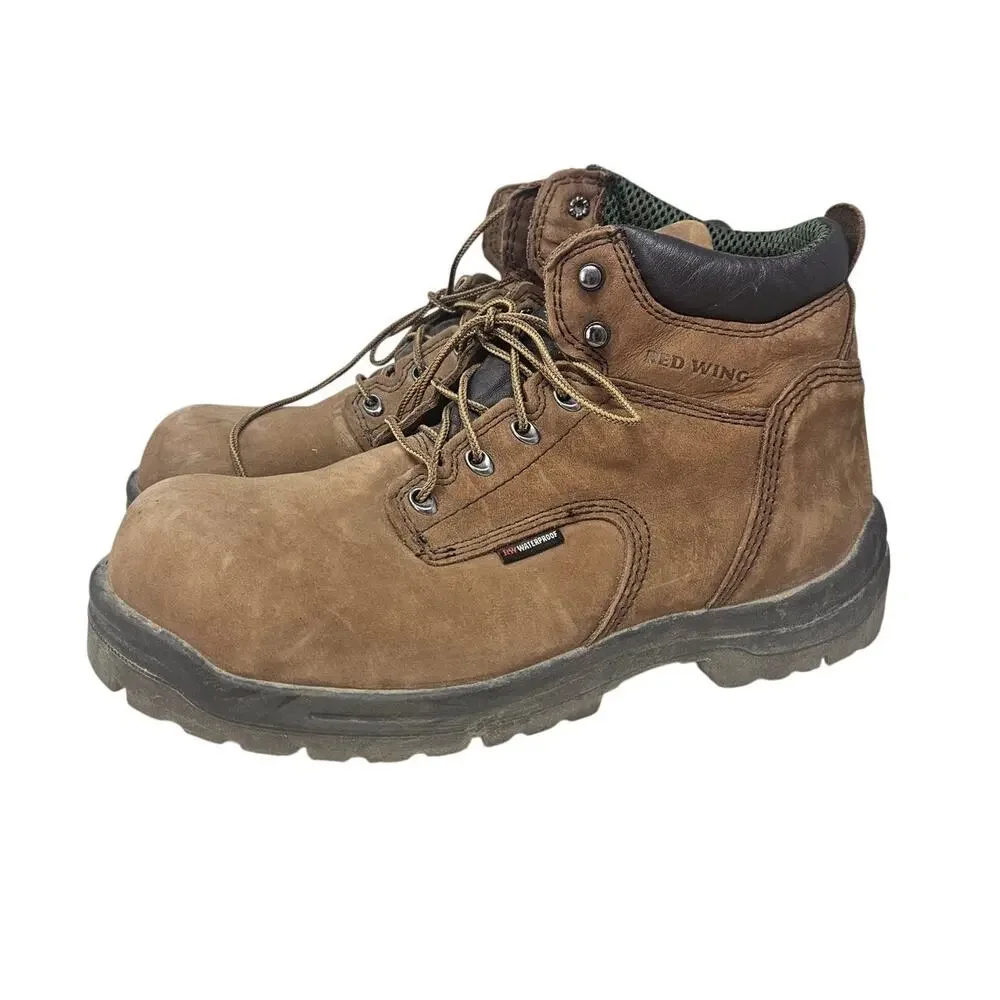 Red Wing 11.5 King Toe 6-Inch Waterproof Safety Toe Boots Brown Leather Utility